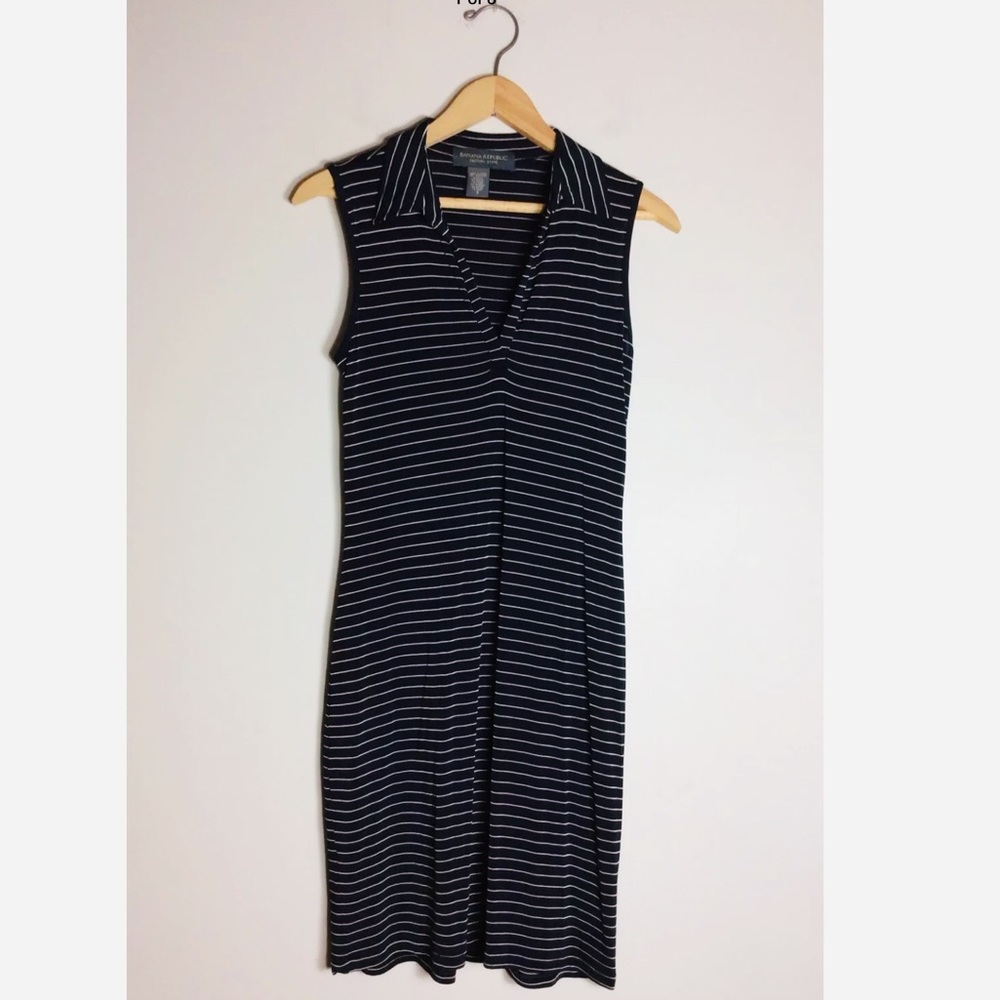 BANANA REPUBLIC SMALL Stretchy Black & Gray Dress